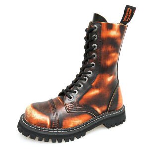 boty kožené KMM černá oranžová 36