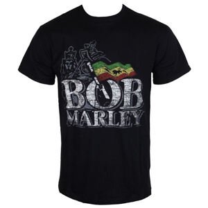 Tričko metal ROCK OFF Bob Marley Distressed Logo černá M