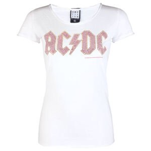 Tričko metal AMPLIFIED AC-DC LOGO WHITE RED černá bílá XL