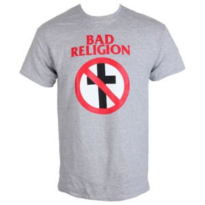 Tričko metal KINGS ROAD Bad Religion Crossbuster Heather Gray černá šedá modrá S