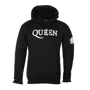 mikina s kapucí ROCK OFF Queen Logo & Crest Applique černá L