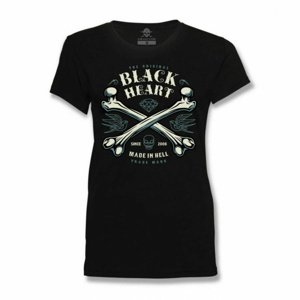 tričko street BLACK HEART BONES černá L