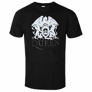 Tričko metal ROCK OFF Queen Crest Logo Diamante černá L