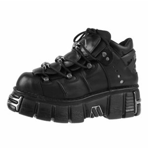 boty kožené NEW ROCK String Shoes (106-S1) Black černá 41