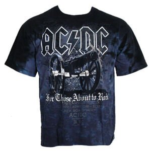 Tričko metal LIQUID BLUE AC-DC For Those About to Rock černá šedá modrá M
